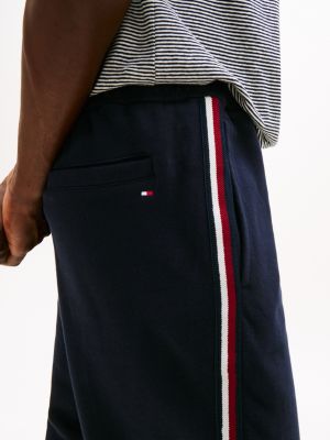 jogging global stripe à chevilles resserrées noir pour hommes tommy hilfiger