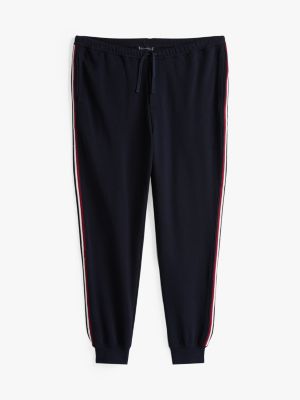 jogging global stripe à chevilles resserrées noir pour hommes tommy hilfiger