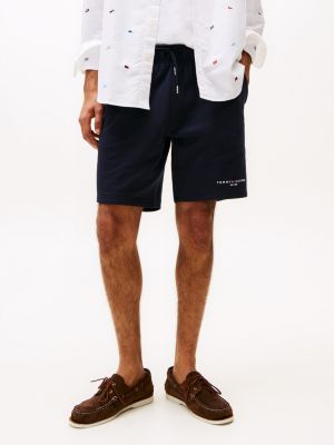 blau sweat-shorts mit logo für herren - tommy hilfiger