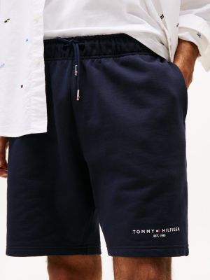 blau sweat-shorts mit logo für herren - tommy hilfiger