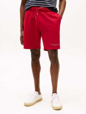 rot sweat-shorts mit logo für herren - tommy hilfiger