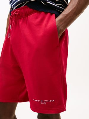 rot sweat-shorts mit logo für herren - tommy hilfiger