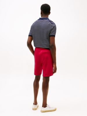 rood sweatshort met logo voor heren - tommy hilfiger