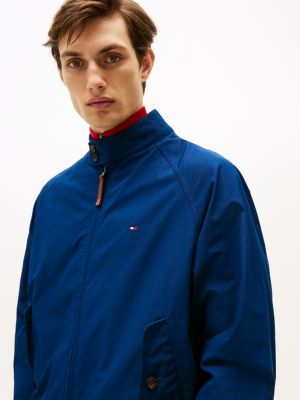 blue relaxed harrington jacket for men tommy hilfiger