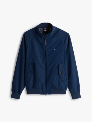 blue relaxed harrington jacket for men tommy hilfiger