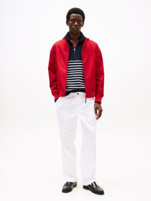 red relaxed harrington jacket for men tommy hilfiger