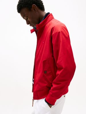 red relaxed harrington jacket for men tommy hilfiger