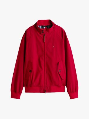 red relaxed harrington jacket for men tommy hilfiger