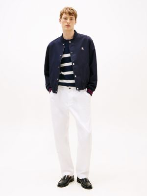 bomber réversible bleu pour hommes tommy hilfiger