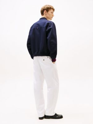 bomber réversible bleu pour hommes tommy hilfiger