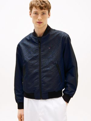 bomber réversible bleu pour hommes tommy hilfiger
