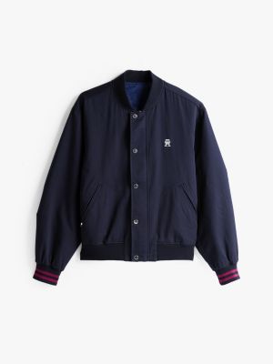 bomber réversible bleu pour hommes tommy hilfiger