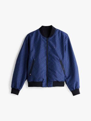 bomber réversible bleu pour hommes tommy hilfiger