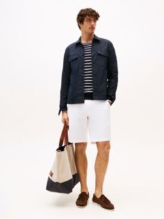 Flag Embroidery Twill Shirt Jacket — Blue 3