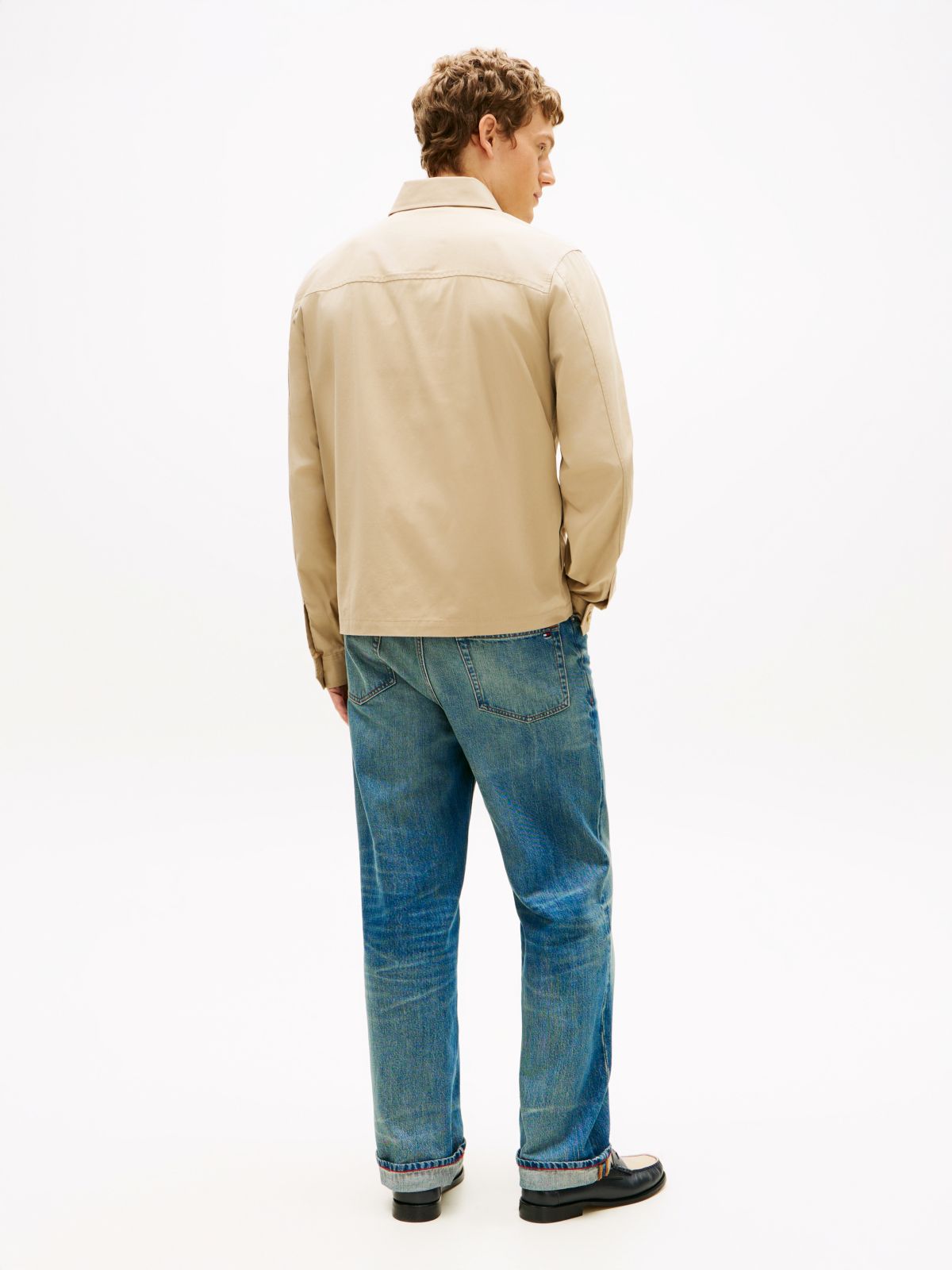 Flag Embroidery Twill Shirt Jacket — Khaki