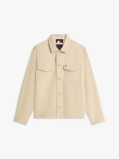 Flag Embroidery Twill Shirt Jacket — Khaki 5