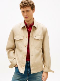 Flag Embroidery Twill Shirt Jacket — Khaki 1