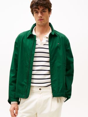 giacca leggera regular fit stile college green da uomini tommy hilfiger