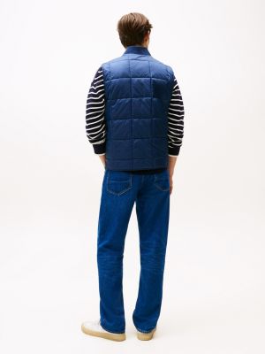 blue square quilted gilet for men tommy hilfiger