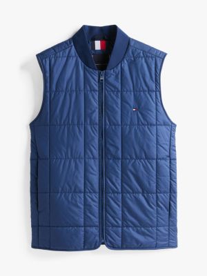 blue square quilted gilet for men tommy hilfiger