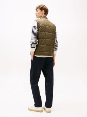 khaki square quilted gilet for men tommy hilfiger