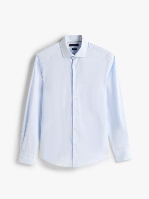 blue smart casual slim fit shirt for men tommy hilfiger