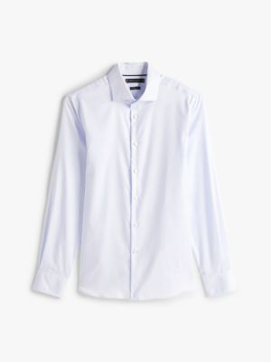 blue smart casual th flex slim fit shirt for men tommy hilfiger