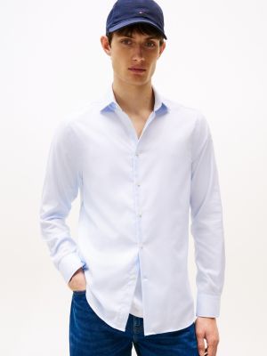 blue smart casual th flex slim fit shirt for men tommy hilfiger