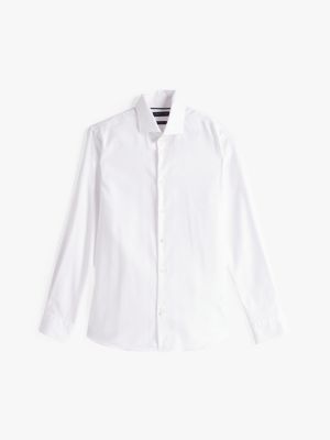 white smart casual th flex slim fit shirt for men tommy hilfiger