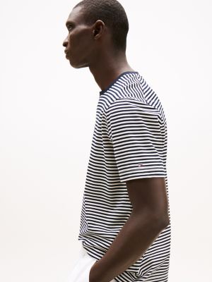 t-shirt smart casual a righe multicolore da uomini tommy hilfiger