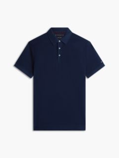 New York Label Regular Fit Textured Stripe Polo Shirt — Blue 5