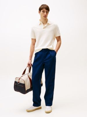 beżowy koszulka polo w stylu smart casual dla mężczyźni - tommy hilfiger