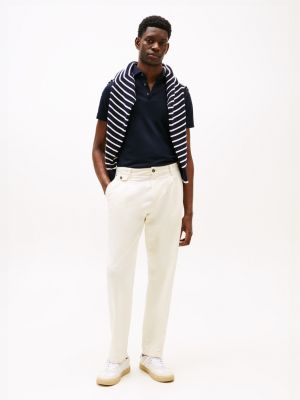 blauw smart-casual regular fit polo voor heren - tommy hilfiger