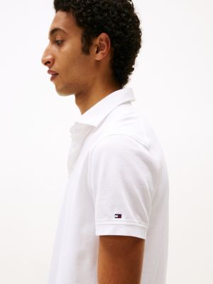 polo coupe standard smart casual blanc pour hommes tommy hilfiger