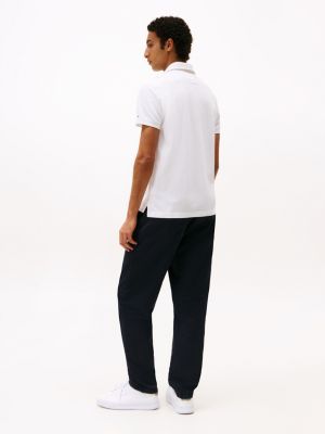 polo coupe standard smart casual blanc pour hommes tommy hilfiger