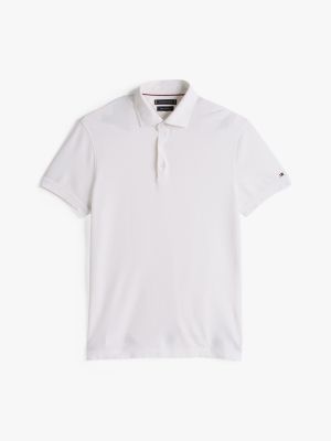 polo coupe standard smart casual blanc pour hommes tommy hilfiger