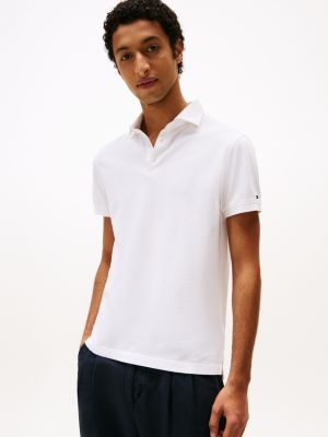 white smart-casual regular fit polo voor heren - tommy hilfiger