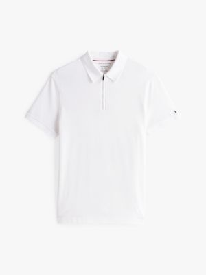 polo coupe standard performance blanc pour hommes tommy hilfiger