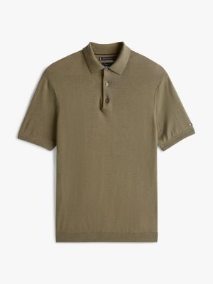 khaki smart casual regular fit poloshirt für herren - tommy hilfiger