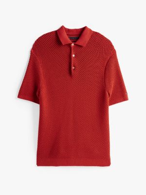 rot smart casual regular fit poloshirt für herren - tommy hilfiger