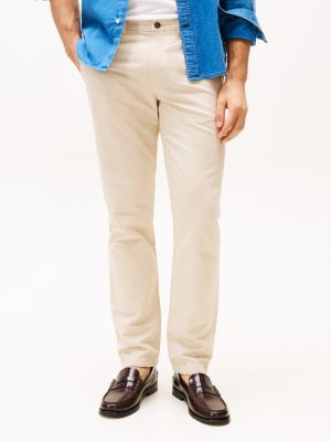 chino denton droit beige pour hommes tommy hilfiger