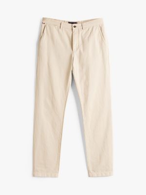 beige denton chino met rechte broekspijpen voor heren - tommy hilfiger