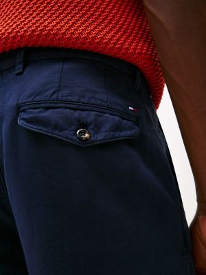 pantaloni chino denton dritti blu da uomini tommy hilfiger