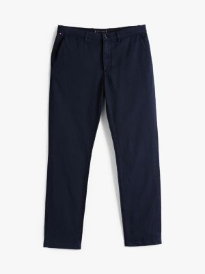 pantaloni chino denton dritti blu da uomini tommy hilfiger