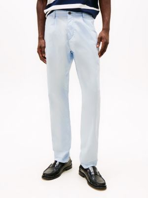 blauw harlem relaxed chino van papertouch-katoen voor heren - tommy hilfiger