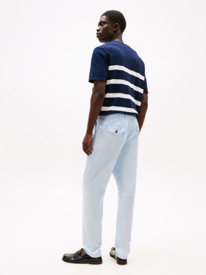 chino décontracté harlem paper touch bleu pour hommes tommy hilfiger