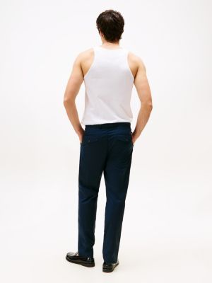 chino décontracté harlem paper touch bleu pour hommes tommy hilfiger