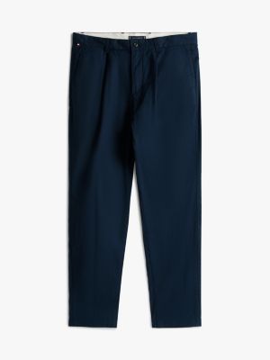 chino décontracté harlem paper touch bleu pour hommes tommy hilfiger