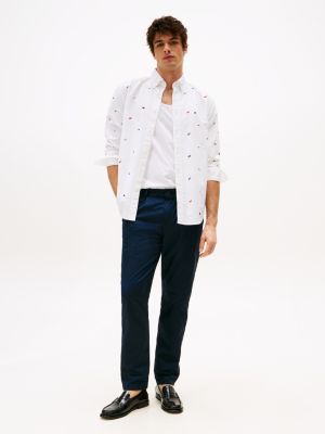 blauw harlem relaxed chino van papertouch-katoen voor heren - tommy hilfiger