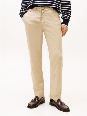 beige paper touch straight leg chinos for men tommy hilfiger